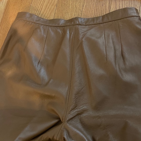 Siena Studio Tan Brown Leather Straight Leg Pants size 10 EUC - Picture 11 of 12